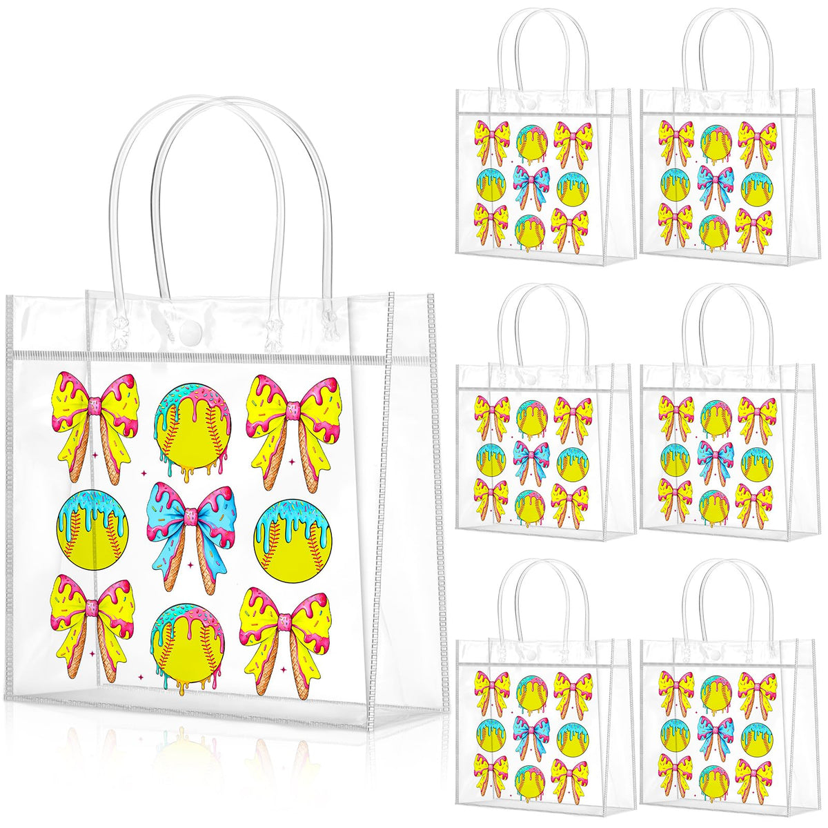 Wesnoy softball goodie bag with yellow pattern, ideal for party favors and themed rewards.