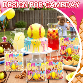 Wesnoy softball goodie bags with foldable flat-bottom hold more candies and small favors securely.