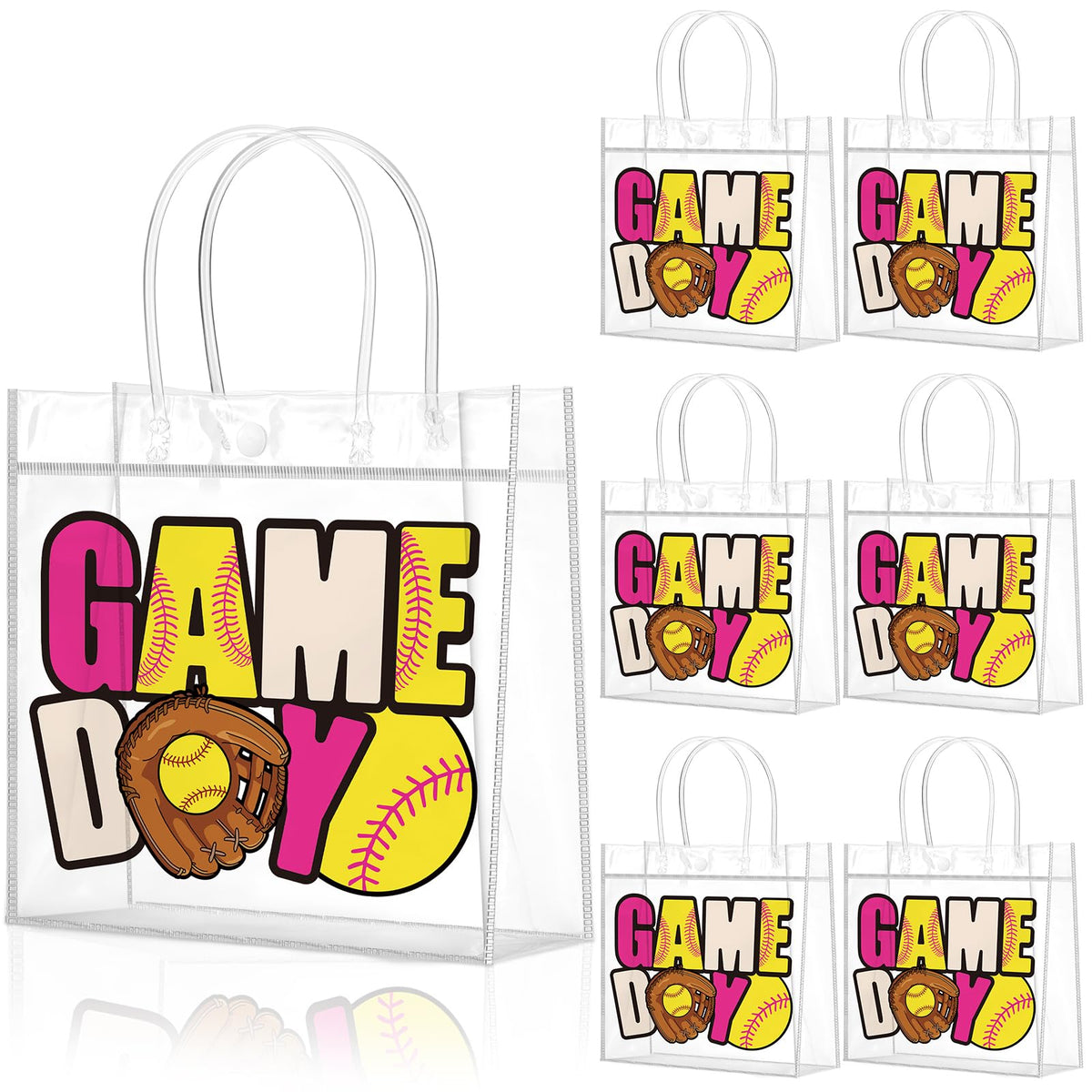 Wesnoy softball snack bags pack of 20 with handles, ideal for party favors.