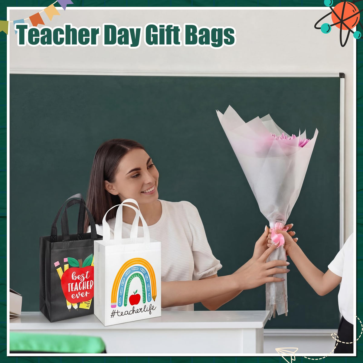 Wesnoy teacher appreciation gift bags with varied styles for year-end gifts