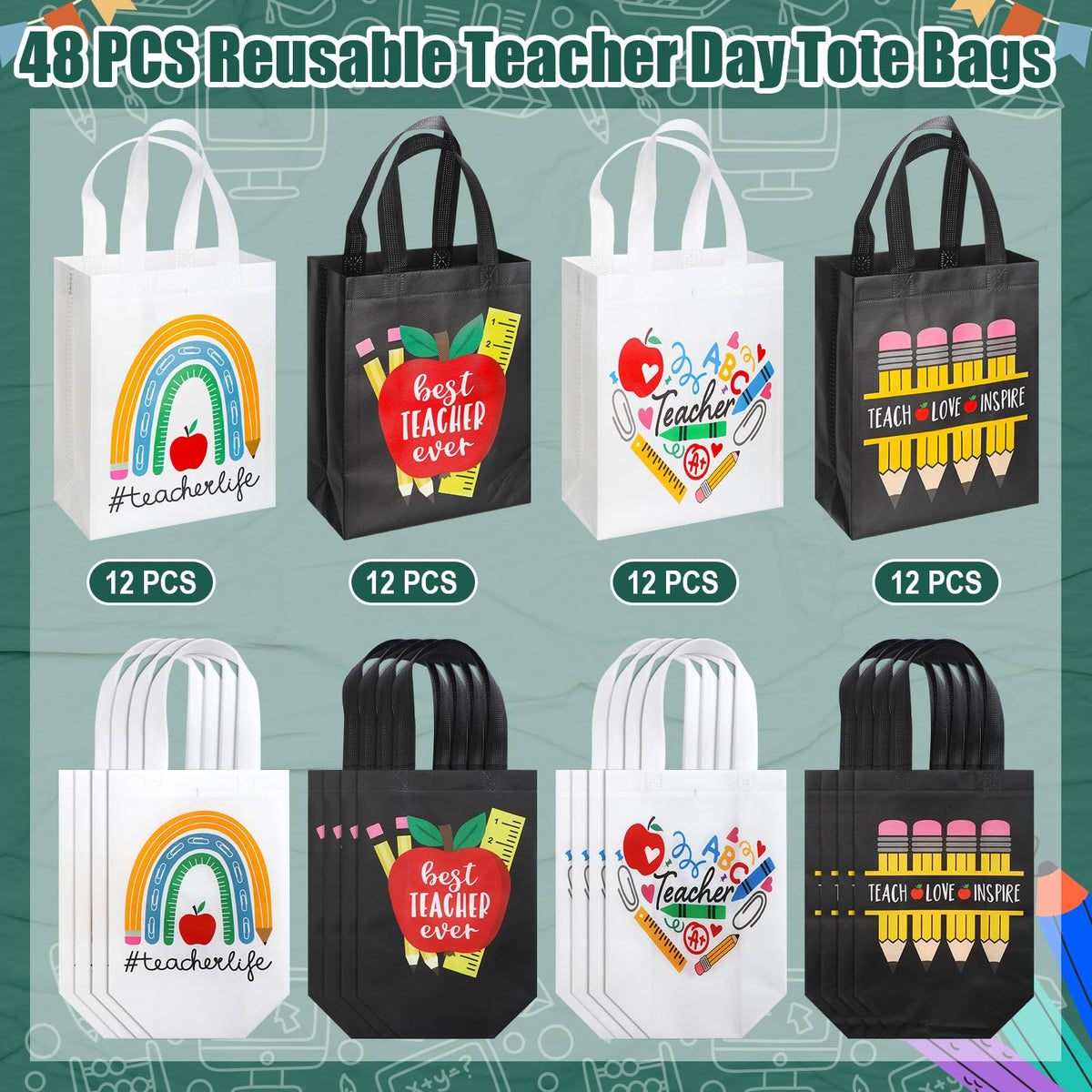 Wesnoy tote bags 10x8x4 inches ideal for books and small gifts