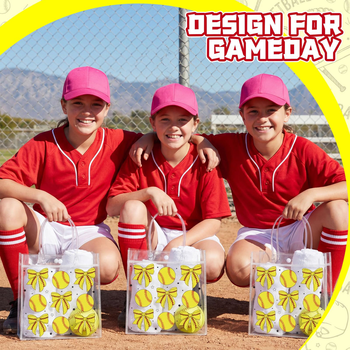 Wesnoy yellow bow design adds festive charm to team celebrations.