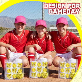 Wesnoy yellow bow design adds festive charm to team celebrations.