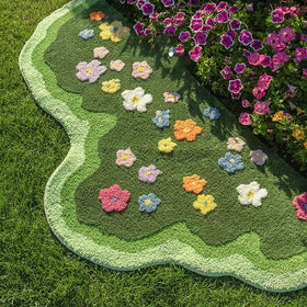Westaden Moss Leaf Rug with 3D texture for a cozy bathroom