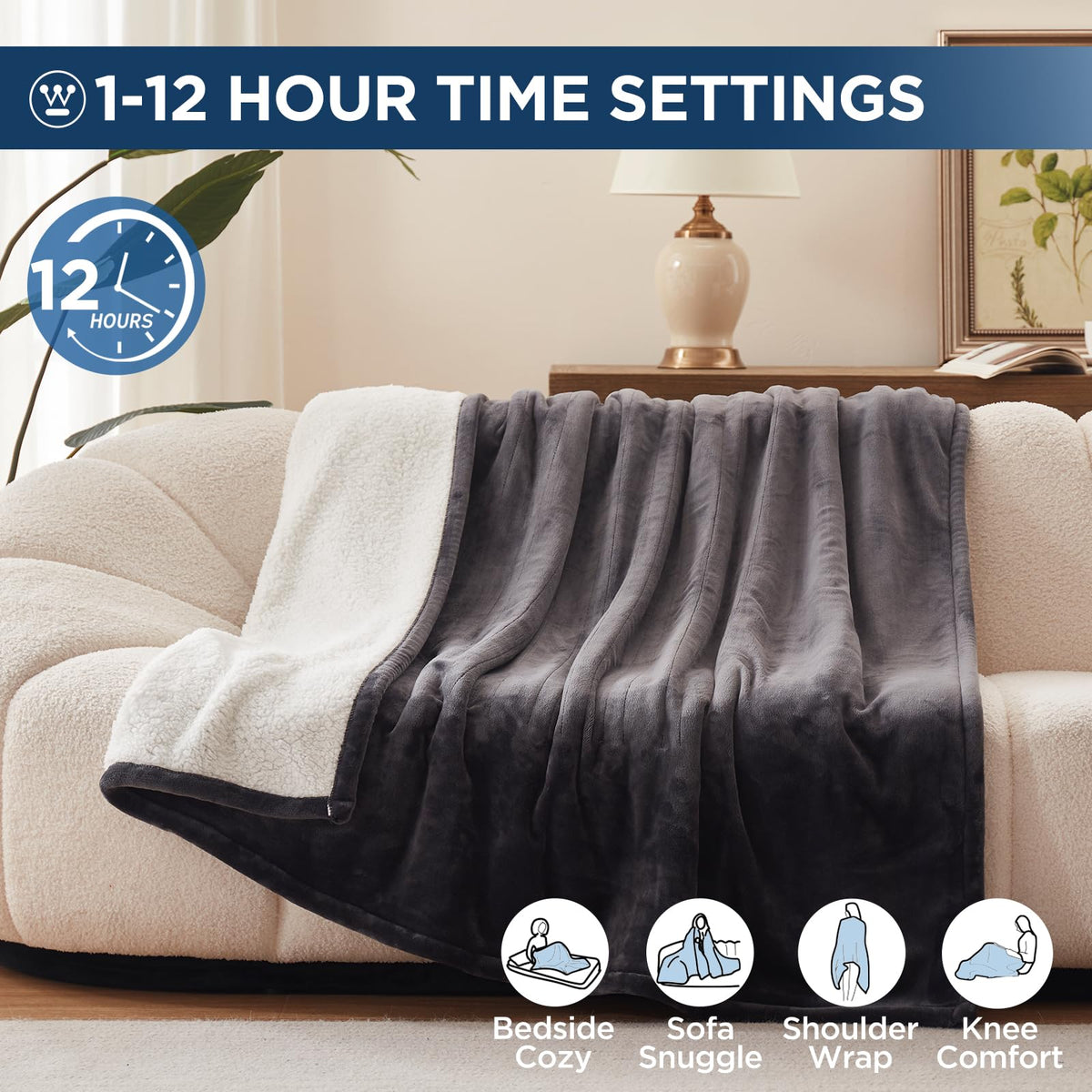 Westinghouse blanket sherpa side shown for extra warmth and insulation.