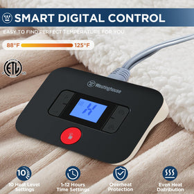 Westinghouse twin electric blanket dual-side fabric for plush comfort anytime.