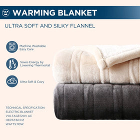 Westinghouse electric blanket used on bed, sofa, and office setup