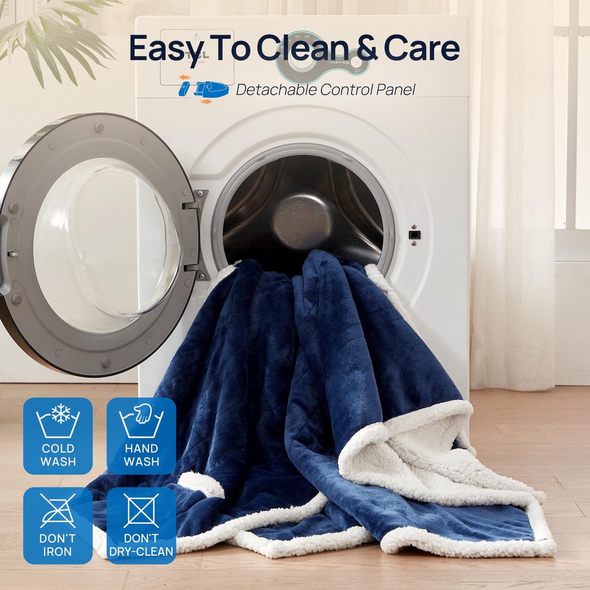 Westinghouse Snuggle Throw is machine washable for easy care