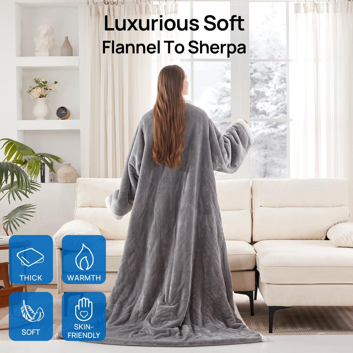 Care instructions for Westinghouse Snuggle Throw, machine washable.