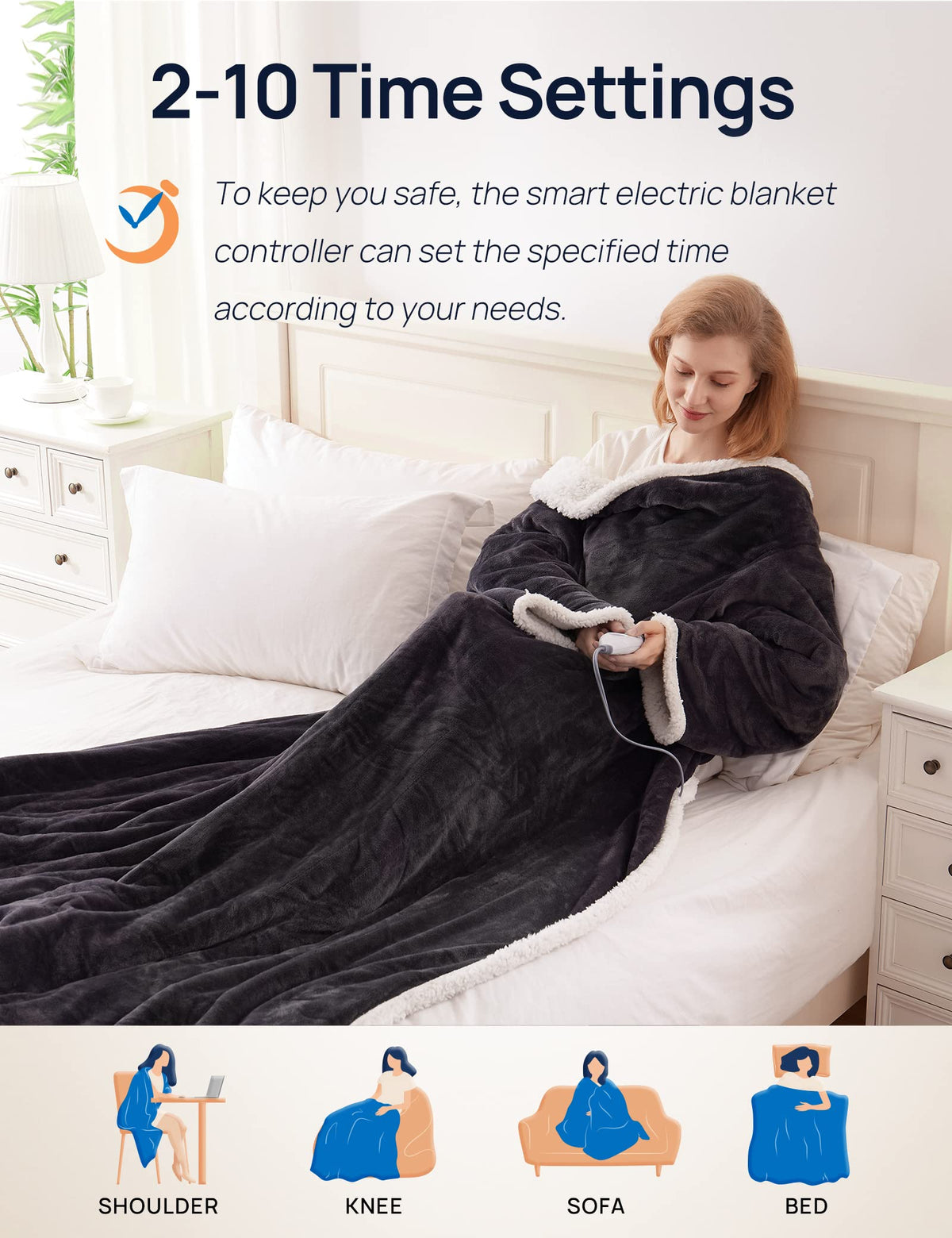 Westinghouse Snuggle Throw heat level control enables personalized warmth