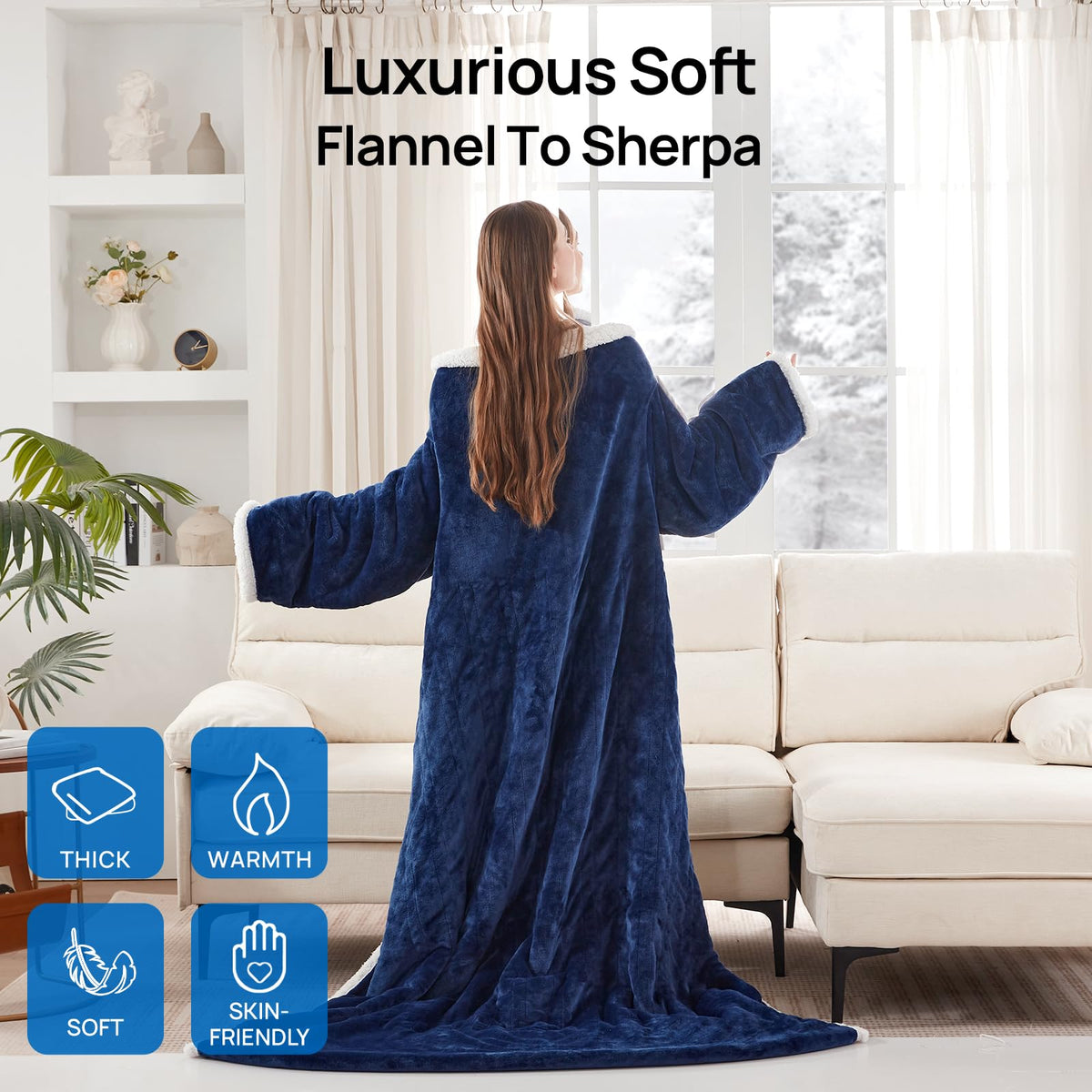 Westinghouse Snuggle Throw features plush Sherpa interior for luxury softness