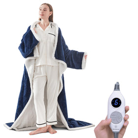 Westinghouse Snuggle Throw sleeves back view provides cozy, hands-free warmth