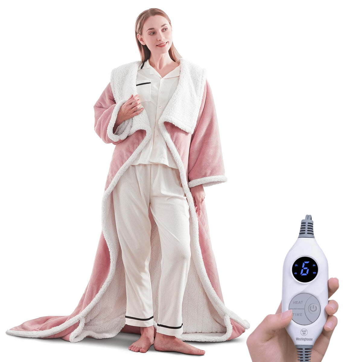 Westinghouse Snuggle Throw with sleeves delivers hands-free warmth for cozy evenings.
