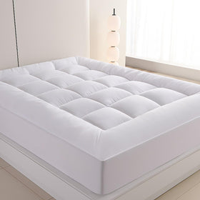 WestMonth Topper 1000GSM filling closeup shows plush loft and comfort.