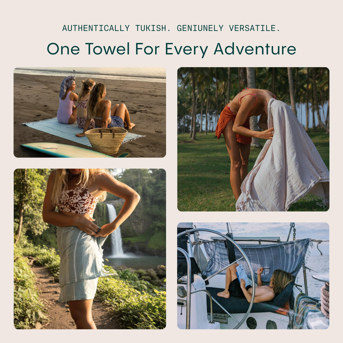 WETCAT fast-drying towel demonstrates easy shake-off after sand.