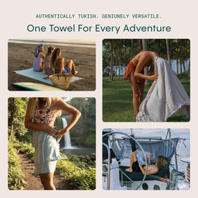WETCAT fast-drying towel demonstrates easy shake-off after sand.