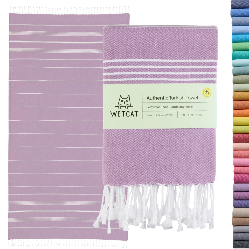 Wetcat oversized lilac towel fabric close-up shows ultra-soft texture for comfort