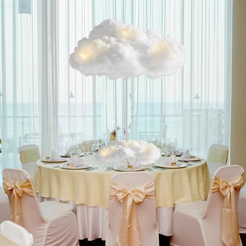 Wettarn cotton-cloud centerpiece suitable for table or desk display.