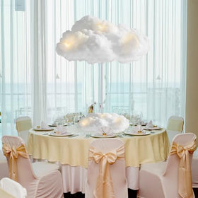 Wettarn cotton-cloud centerpiece suitable for table or desk display.