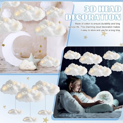 Wettarn cloud decor kit promotes dreamy atmosphere suitable for nurseries and bedrooms.