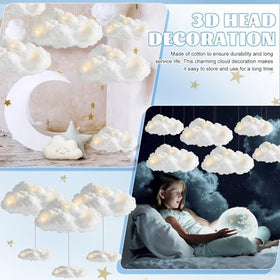 Wettarn cloud decor kit promotes dreamy atmosphere suitable for nurseries and bedrooms.