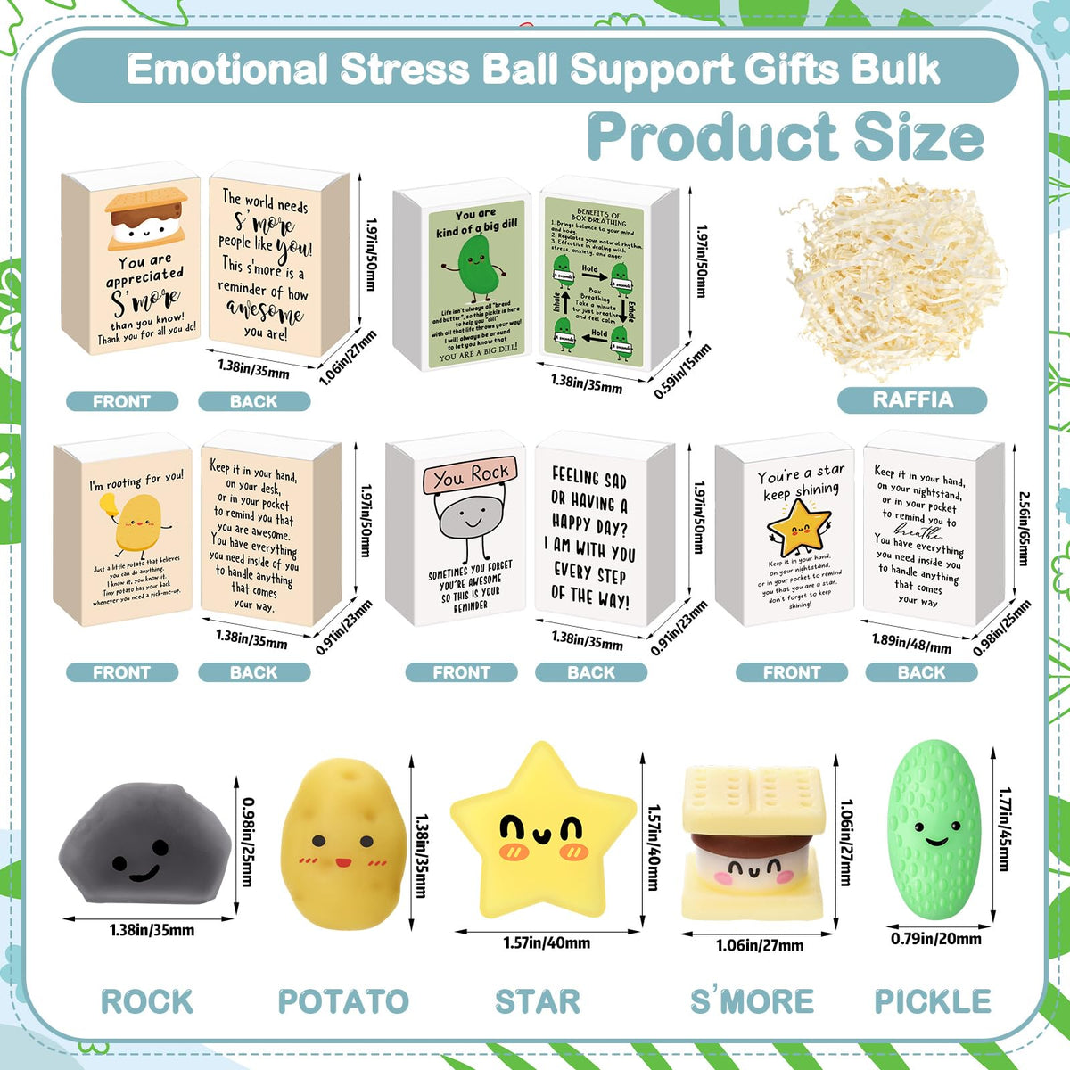 Gift boxes with raffia accompany the Wettarn stress ball set for gifting.