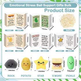 Gift boxes with raffia accompany the Wettarn stress ball set for gifting.