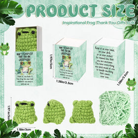 Wettarn hand crocheted frog miniatures ideal keepsakes for colleagues.