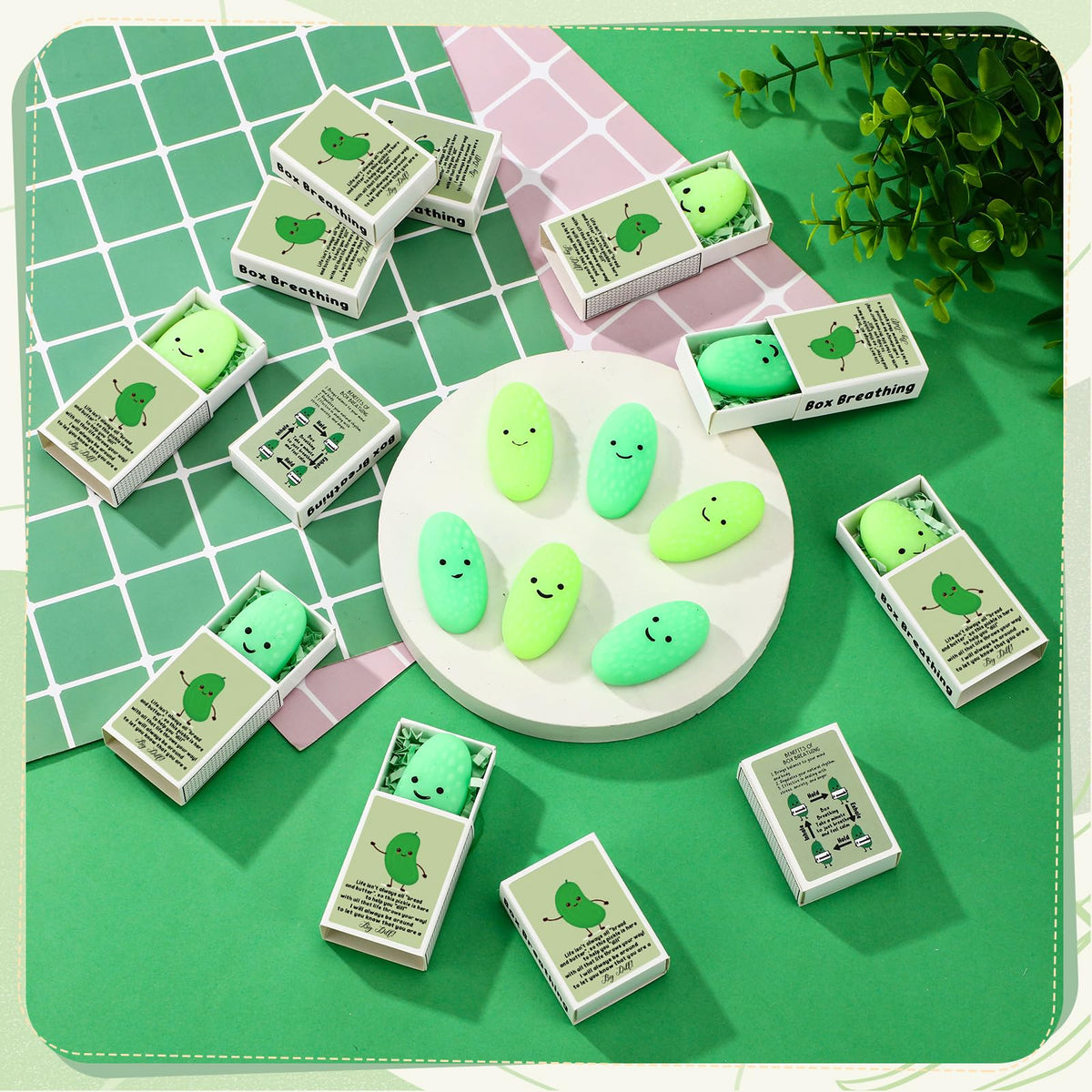 Wettarn office party favors featuring colorful pickle design