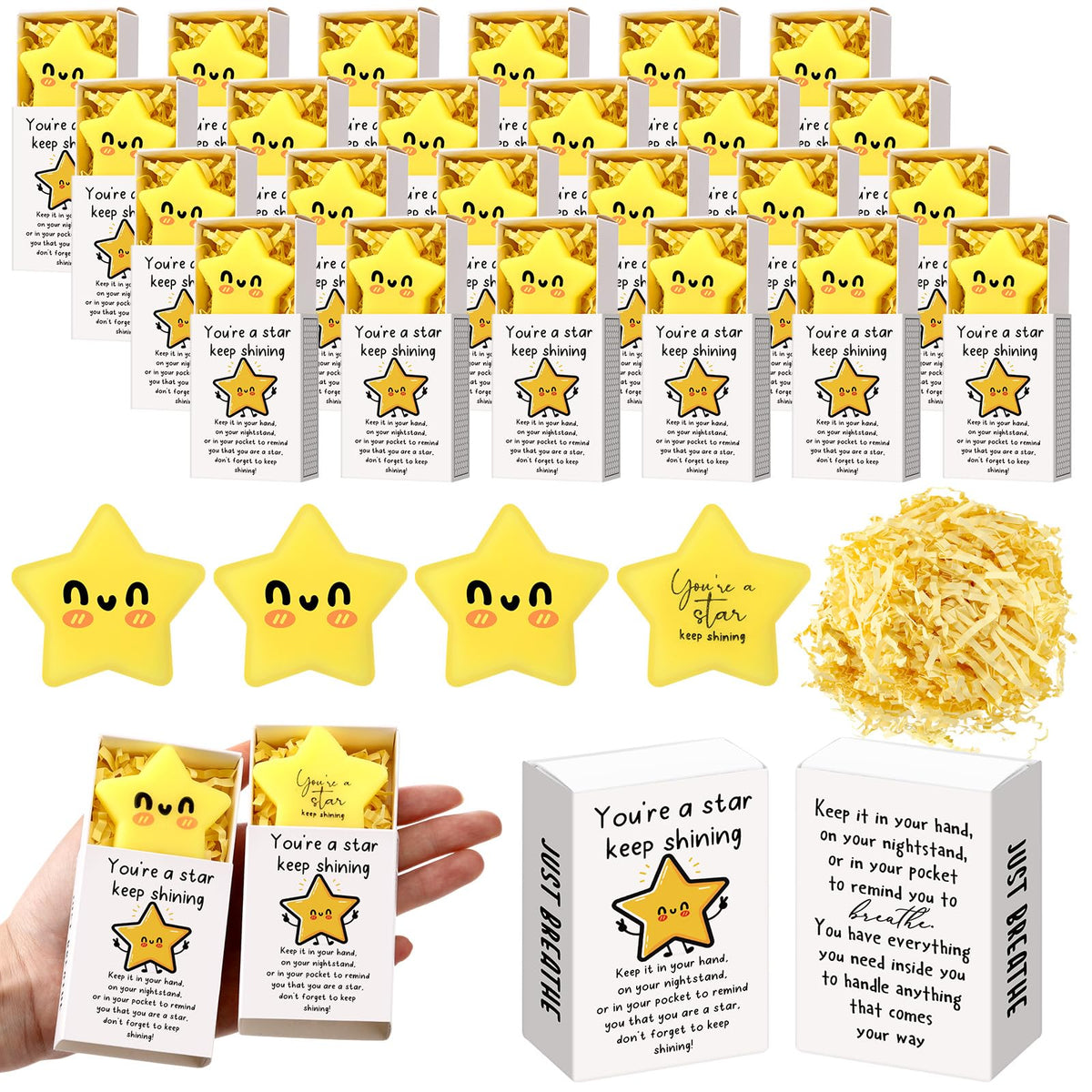 Wettarn star stress ball in yellow for quick relief and focus