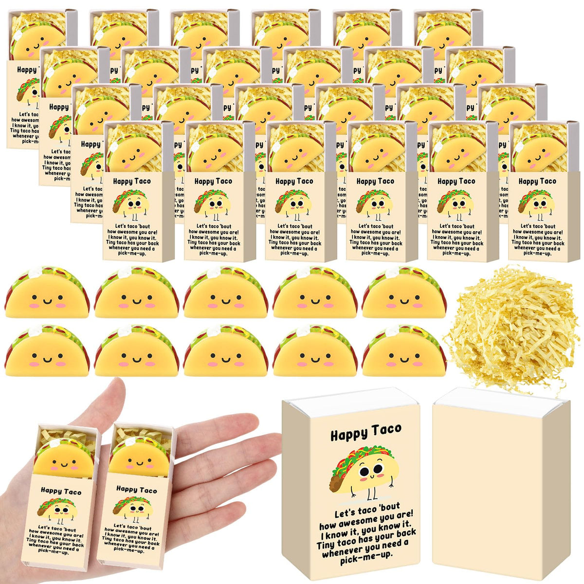 Wettarn taco stress ball in yellow for desk stress relief.