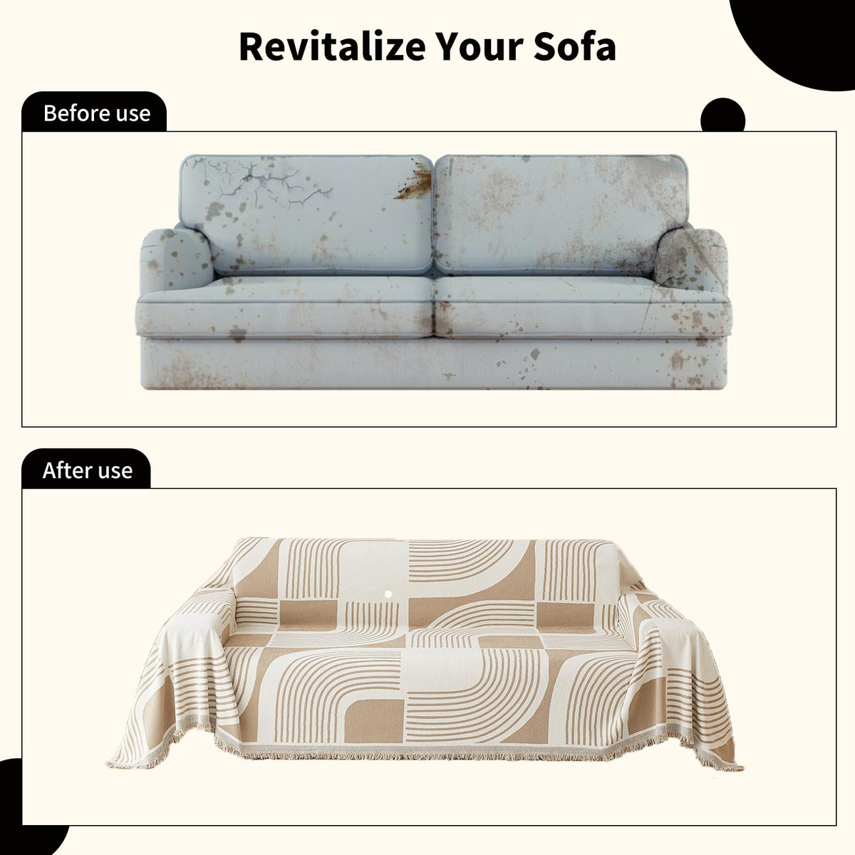 WEYOND Boho couch cover outdoors-ready setup for camping or picnics.