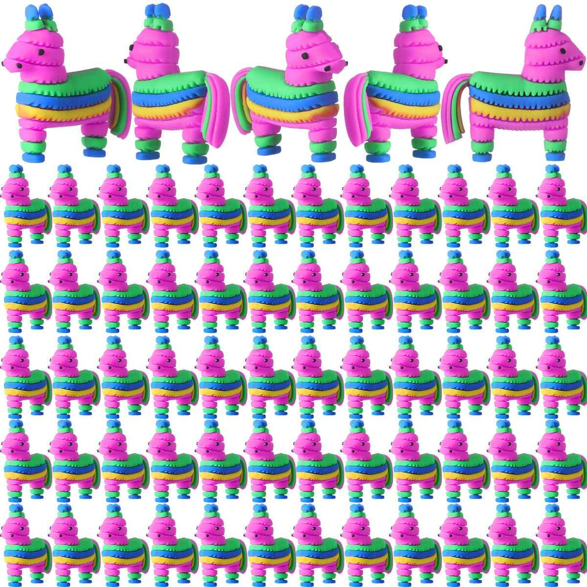 Weysat rainbow donkey pinatas pack for vibrant party decor and kid-friendly fun.