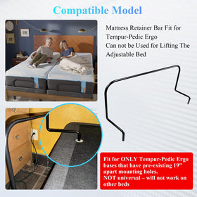WFCYX Tempur-Pedic Ergo-compatible bar supports stable sleep surface.