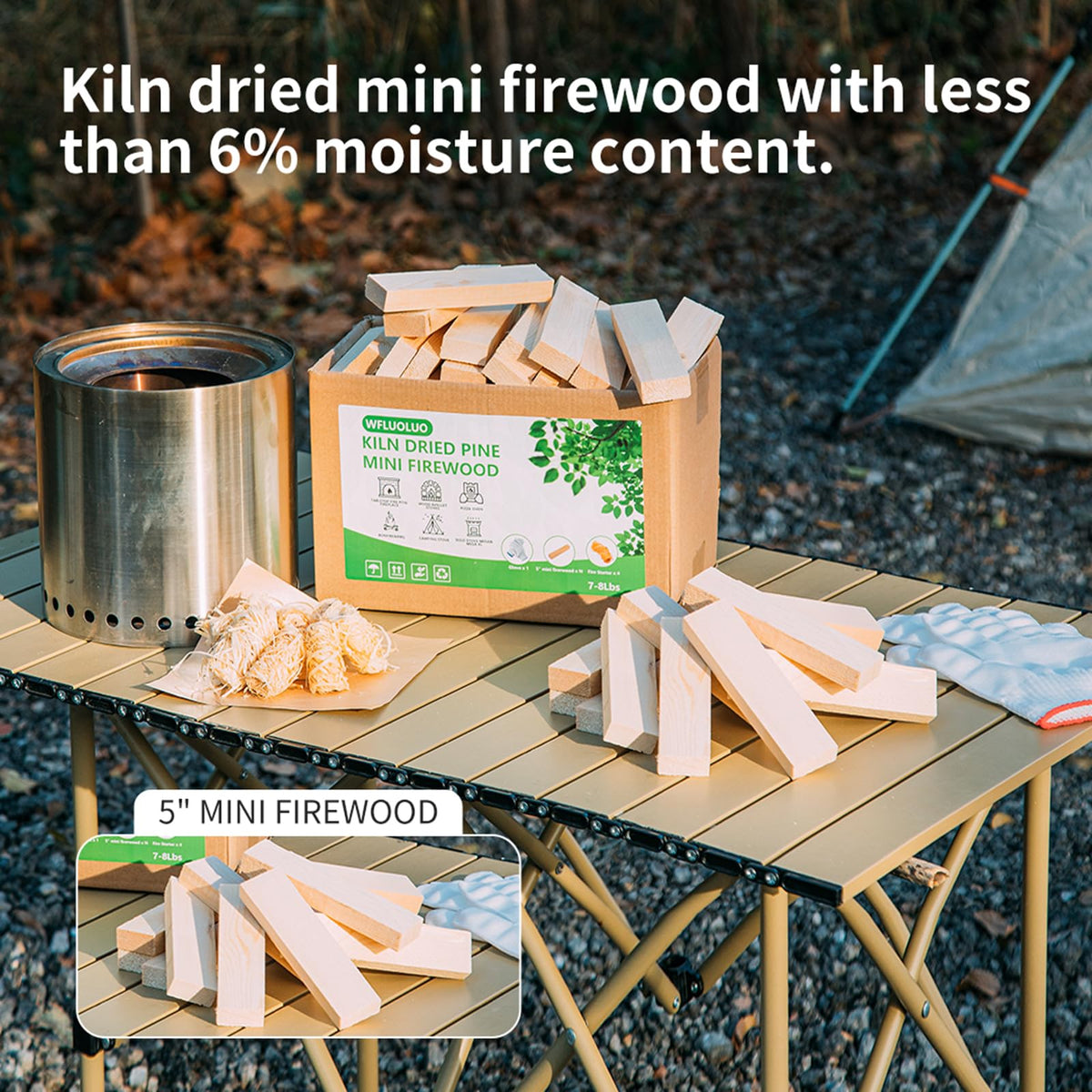 WFLUOLUO barkless kindling logs reduce sap and smoke
