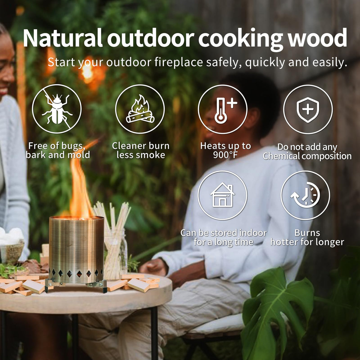 WFLUOLUO fire pit accessory for tabletop setup with tidy flames