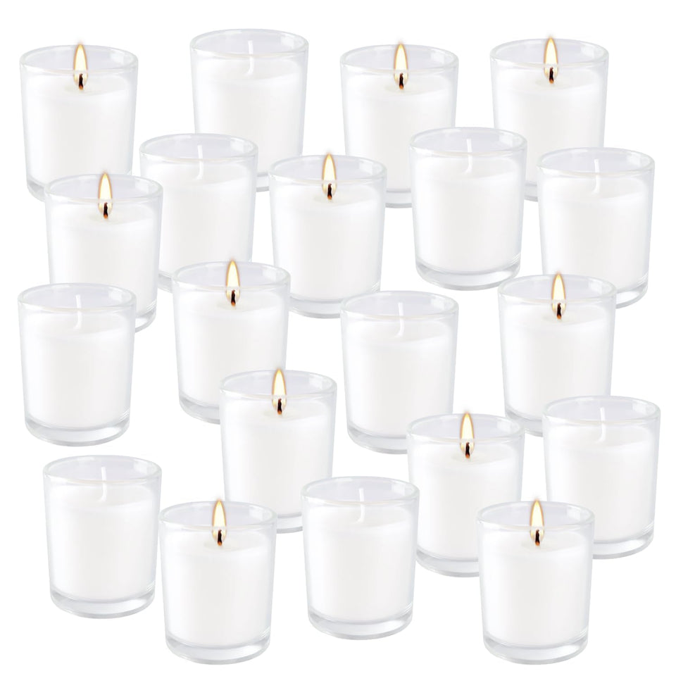 Wfmolcand unscented votive candles in clear glass for romantic ambience