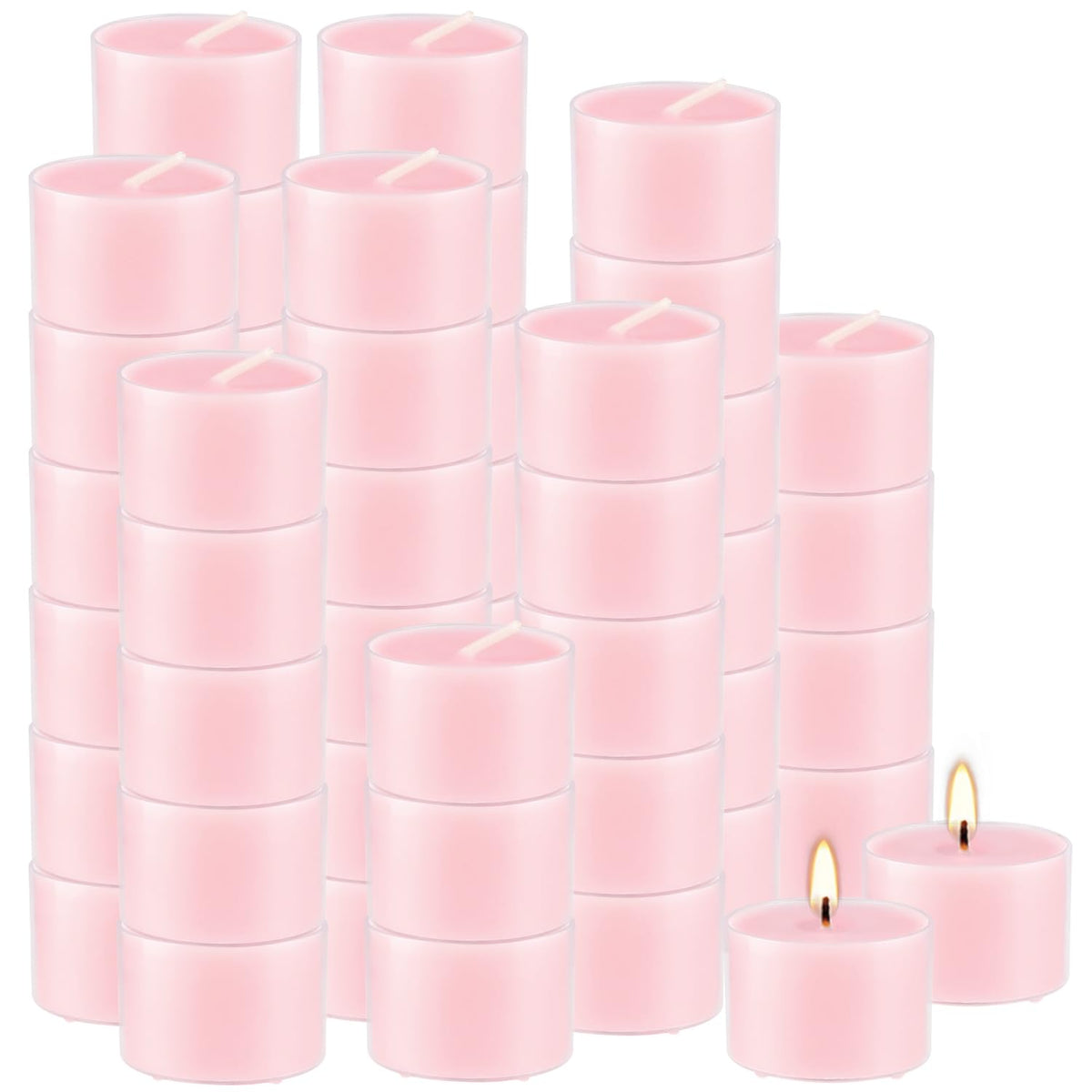 Wfmolcand pink rose tealight candle offers long-lasting 8-hour burn.
