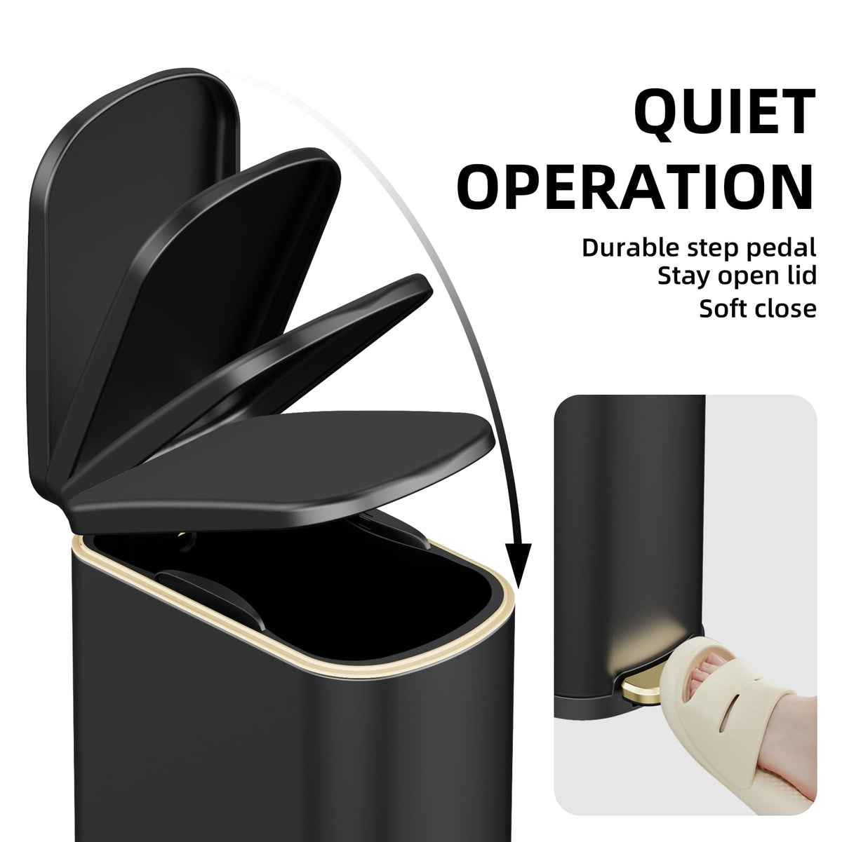 WFRWFR lid closes softly to minimize noise during use.