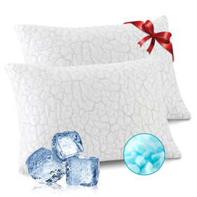 WGAKCED cooling pillow 2-pack front view for cooler sleep and adjustable support