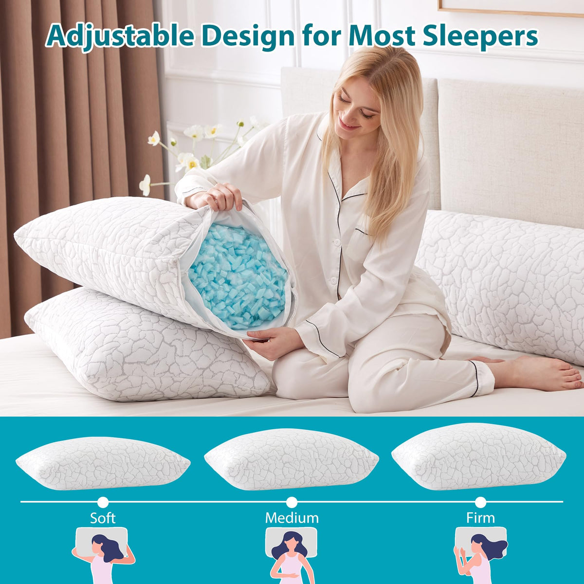 WGAKCED pillow vacuum-sealed bag demonstrates quick fluff and setup