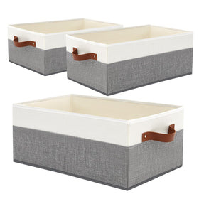 WGGWE 3-pack storage bin front view for organized closets and easy access