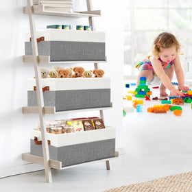 WGGWE 3-pack storage bin side view demonstrates stackable design for efficient shelving