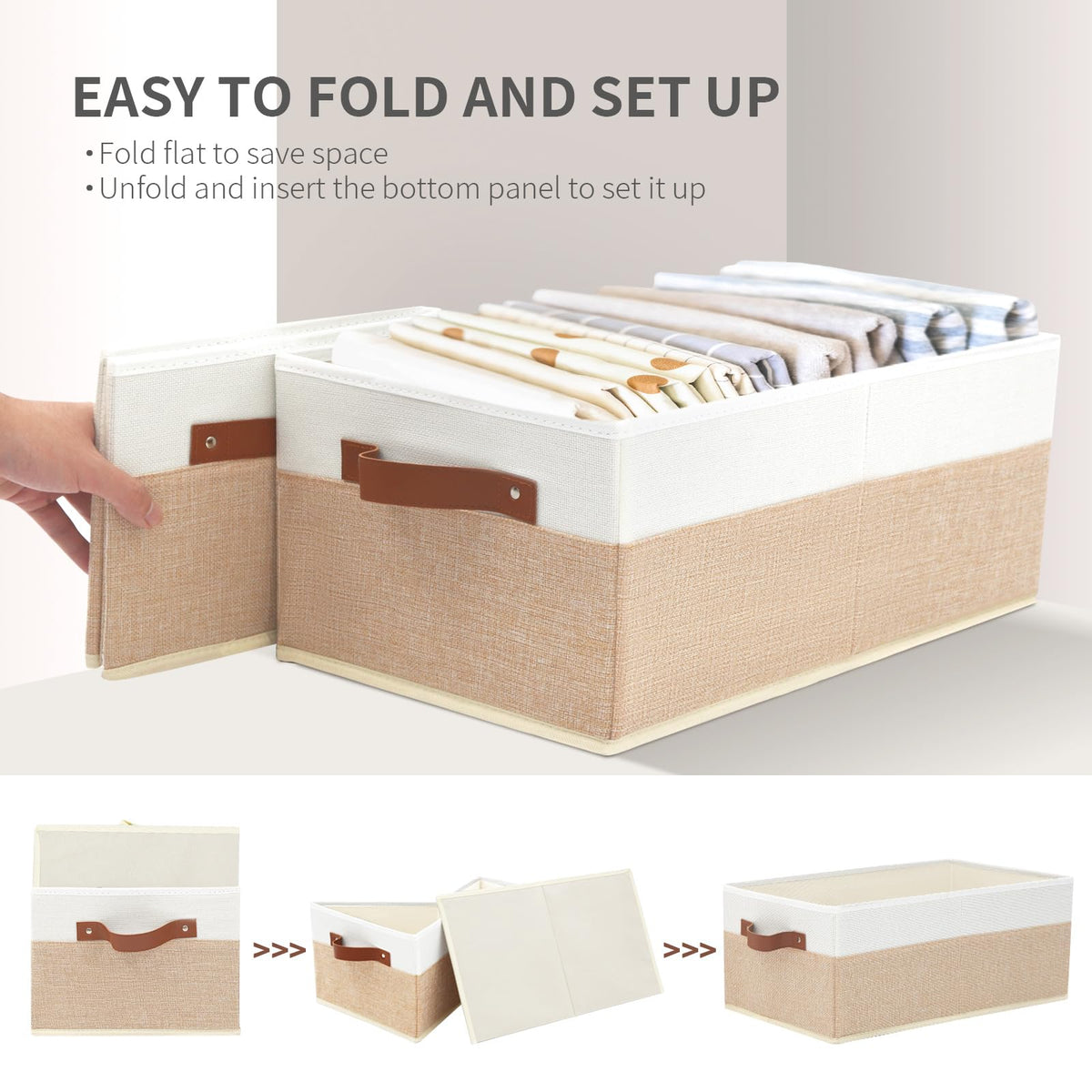 WGGWE beige bins on an office shelf for documents and sundries