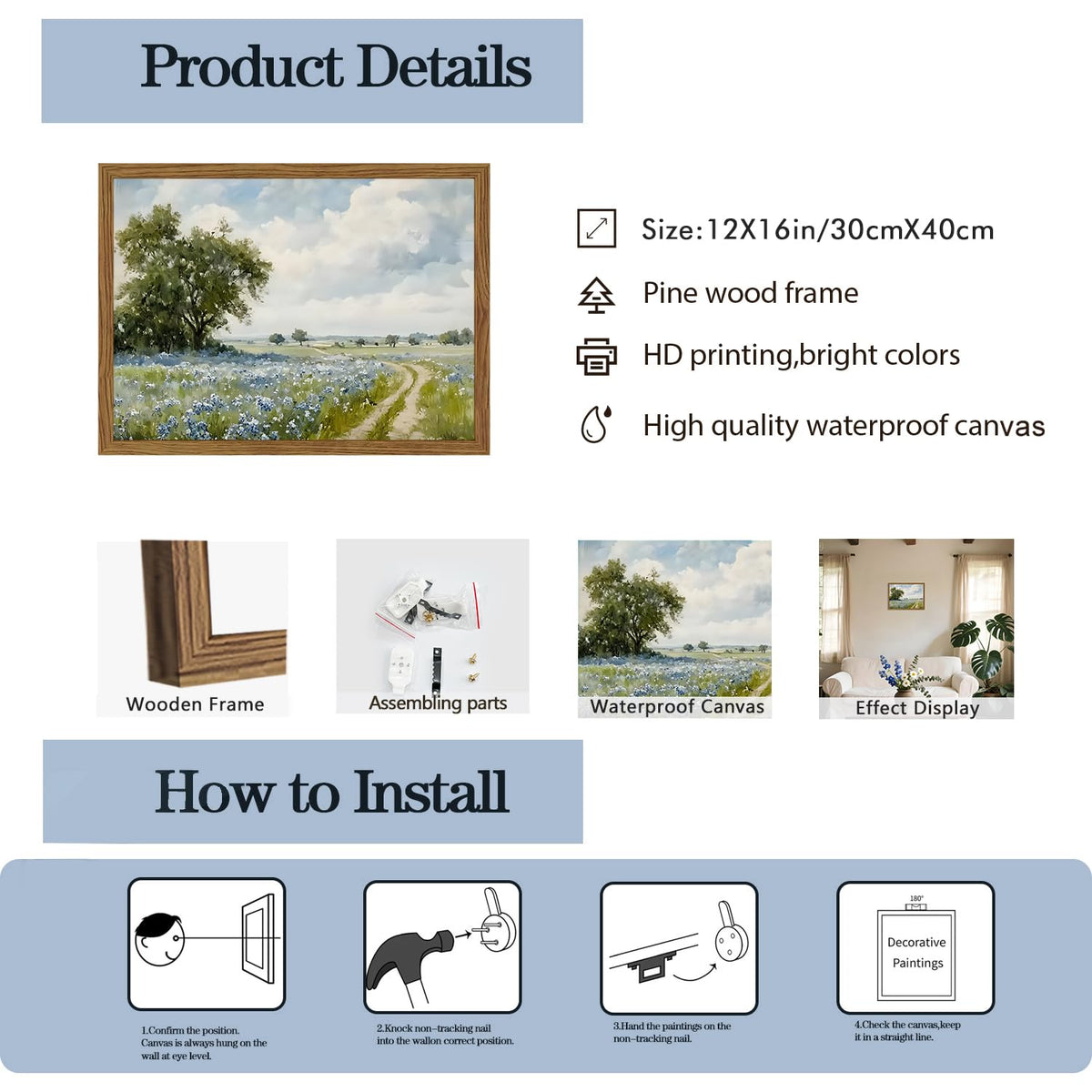 WGTUWY nature-inspired wall art adds calm in bathrooms and entryways