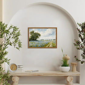 WGTUWY vintage wall art in a wood frame elevates cozy living room vibes