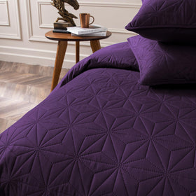 Whale Flotilla bedroom decor mood shot with soft purple palette