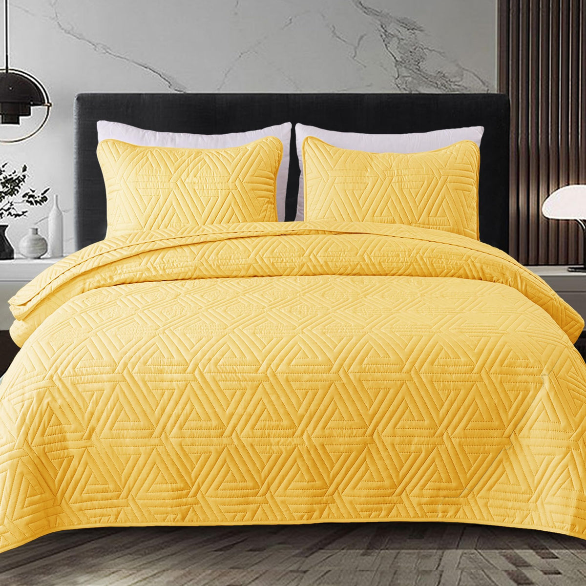Whale Flotilla bedroom decor idea with vibrant yellow for guest rooms