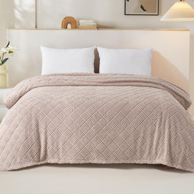 Whale Flotilla jacquard pattern blanket adds elegant texture to a room