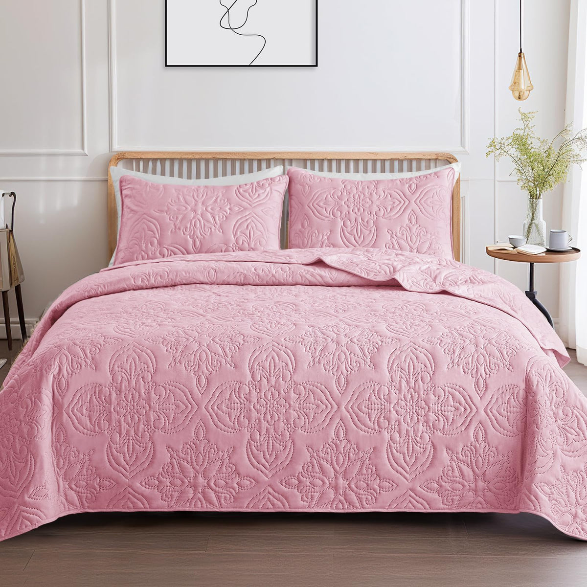 Whale Flotilla soft queen quilt full view demonstrates year-round comfort.
